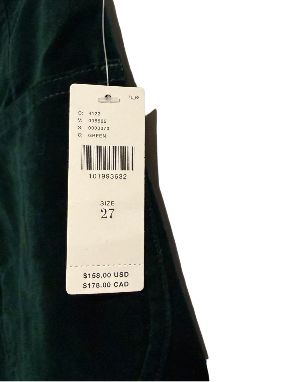 Anthropologie Maeve The Colette Crop Velvet Ruffle-Hem Pants 29 Dark Hunter NWT - Picture 10 of 10